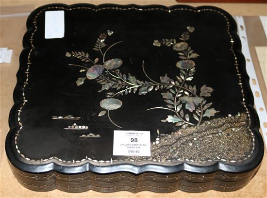 Lacquer & MOP inlaid sewing box